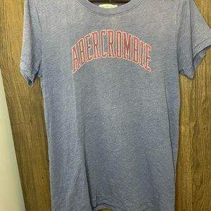 Woman’s large, Navy blue with red logo, Abercrombie tee